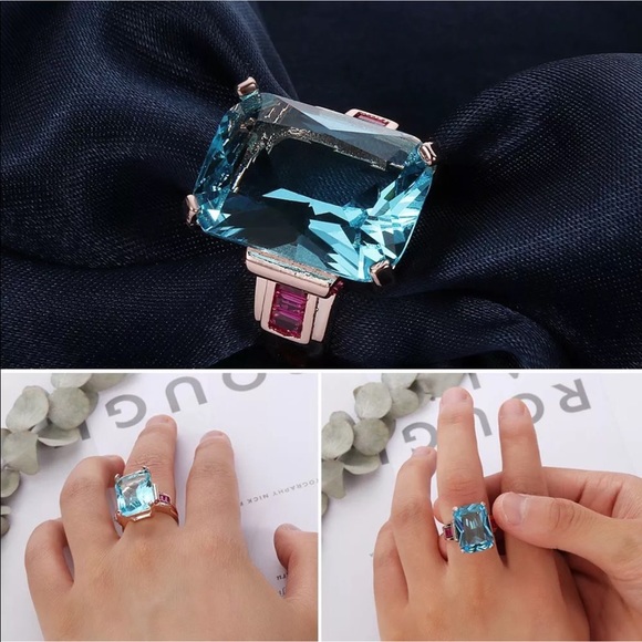 ⭐️Rose gold Topaz and ruby ring - Picture 2 of 5